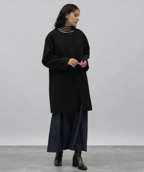 LAKOLE(ラコレ)の「ウーリーテックノーカラーフックフロントコート(ジャケット/アウター・レディース・グレージュ(14)/ブラック(19)/アイボリー(52)・S/M)」の20枚目の写真