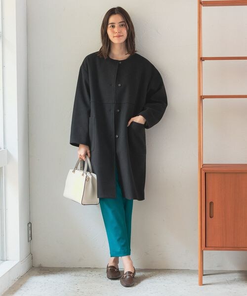 LEPSIM（レプシィム）の「TRノーカラーコート（ジャケット/アウター・レディース・ブラック09/キャメル54/ブルー83・FREE SIZE）」の4枚目の写真