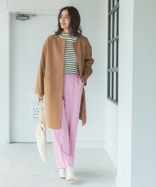 LEPSIM（レプシィム）の「TRノーカラーコート（ジャケット/アウター・レディース・ブラック09/キャメル54/ブルー83・FREE SIZE）」の8枚目の写真