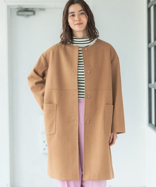 LEPSIM（レプシィム）の「TRノーカラーコート（ジャケット/アウター・レディース・ブラック09/キャメル54/ブルー83・FREE SIZE）」の9枚目の写真