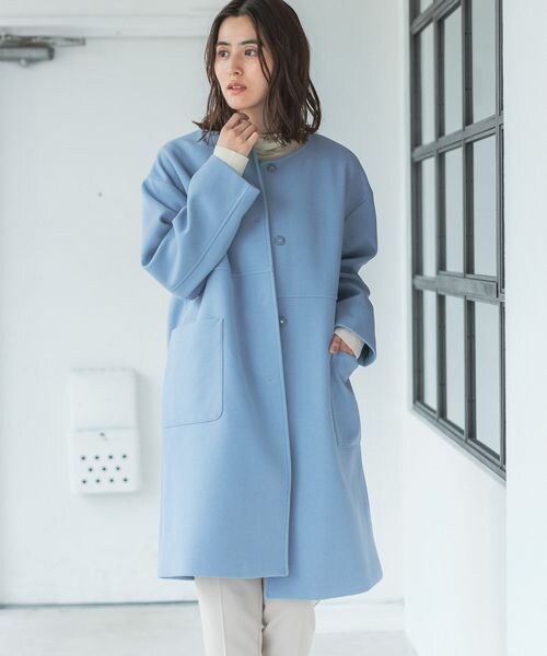 LEPSIM（レプシィム）の「TRノーカラーコート（ジャケット/アウター・レディース・ブラック09/キャメル54/ブルー83・FREE SIZE）」の3枚目の写真