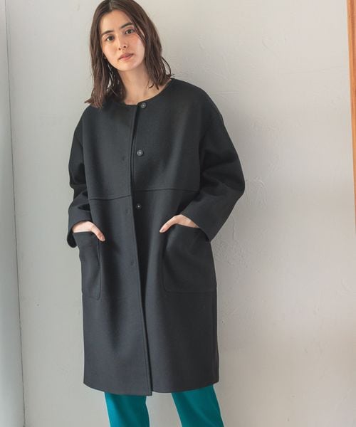 LEPSIM（レプシィム）の「TRノーカラーコート（ジャケット/アウター・レディース・ブラック09/キャメル54/ブルー83・FREE SIZE）」の6枚目の写真