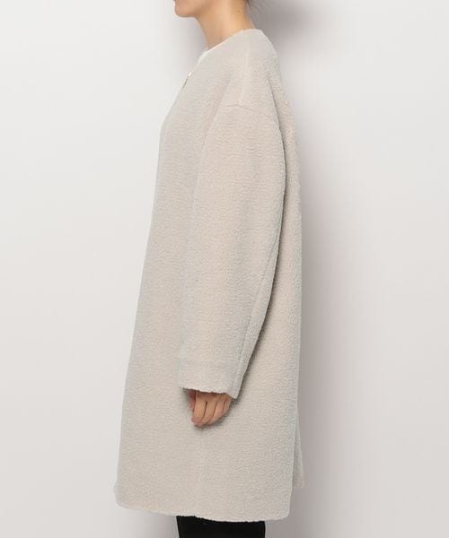 LEPSIM（レプシィム）の「ライトノーカラーボアコート（ジャケット/アウター・レディース・グレージュ13/チャコール19/モカ53・M/L）」の13枚目の写真