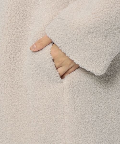 LEPSIM（レプシィム）の「ライトノーカラーボアコート（ジャケット/アウター・レディース・グレージュ13/チャコール19/モカ53・M/L）」の17枚目の写真