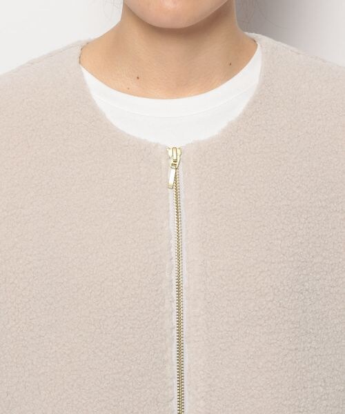 LEPSIM（レプシィム）の「ライトノーカラーボアコート（ジャケット/アウター・レディース・グレージュ13/チャコール19/モカ53・M/L）」の15枚目の写真