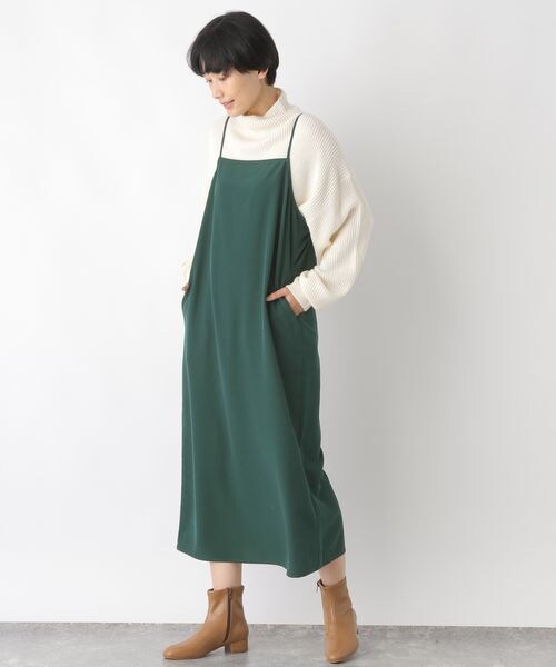 LEPSIM(レプシィム)の「スクエアストレートキャミワンピース(ワンピース/ドレス・レディース・ブラック09/ブラウン55/グリーン75・FREE SIZE)」の6枚目の写真
