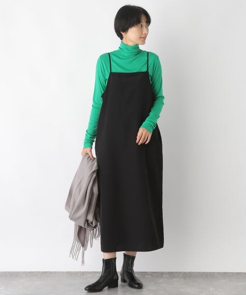 LEPSIM(レプシィム)の「スクエアストレートキャミワンピース(ワンピース/ドレス・レディース・ブラック09/ブラウン55/グリーン75・FREE SIZE)」の4枚目の写真