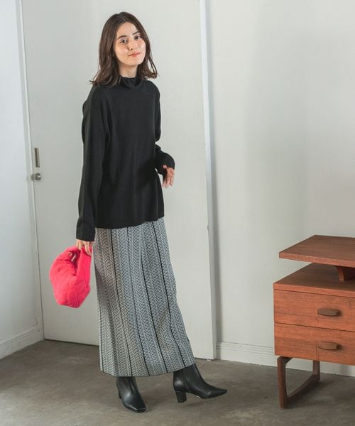 LEPSIM(レプシィム)の「12ゲージ満たされニットスカート(スカート・レディース・ブラック09/レッド35/ブラウン54/ネイビー88・FREE SIZE/FREE TALL)」の6枚目の写真