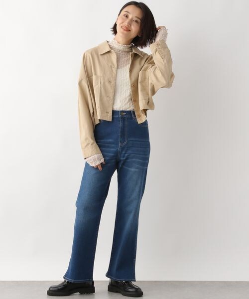 LEPSIM(レプシィム)の「リップストップショートジャケット(ジャケット/アウター・レディース・ベージュ52/カーキ78・FREE SIZE)」の3枚目の写真