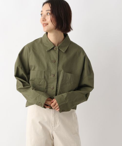 LEPSIM(レプシィム)の「リップストップショートジャケット(ジャケット/アウター・レディース・ベージュ52/カーキ78・FREE SIZE)」の2枚目の写真