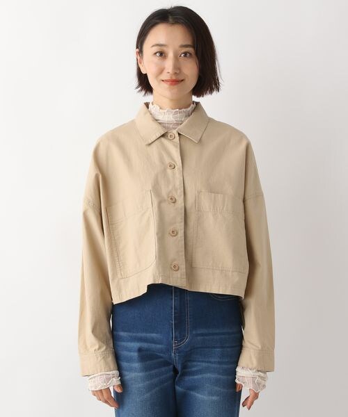 LEPSIM(レプシィム)の「リップストップショートジャケット(ジャケット/アウター・レディース・ベージュ52/カーキ78・FREE SIZE)」の5枚目の写真