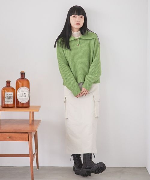 LOWRYS FARM（ローリーズファーム）の「ミリタリーサイドポケットスカート（スカート・レディース・アイボリー08/ブラック09/カーキ78・F）」の5枚目の写真