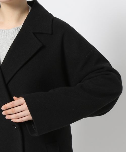 LOWRYS FARM（ローリーズファーム）の「ウールライクロングコート（ジャケット/アウター・レディース・ブラック09/ブラウン55/ダークブラウン58/カーキ78・F）」の18枚目の写真