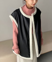 LOWRYS FARM | ボアレザーリバーシブルベスト(ジャケット/アウター)