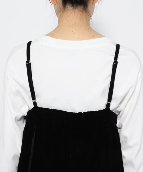 LOWRYS FARM（ローリーズファーム）の「ベロアキャミワンピース（ワンピース/ドレス・レディース・ブラック09/レッド35・F）」の16枚目の写真