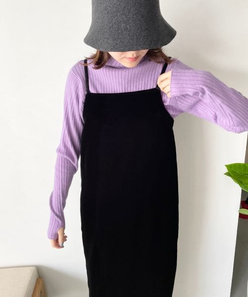 LOWRYS FARM（ローリーズファーム）の「ベロアキャミワンピース（ワンピース/ドレス・レディース・ブラック09/レッド35・F）」の5枚目の写真