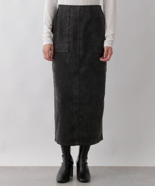 LOWRYS FARM（ローリーズファーム）の「ベロアライクタイトスカート（スカート・レディース・アイボリー08/ブラック09/グリーン72・M/L）」の5枚目の写真