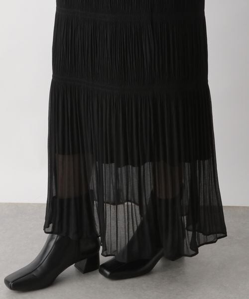 LOWRYS FARM（ローリーズファーム）の「シャーリングＩラインスカート（スカート・レディース・アイボリー08/ブラック09/ブルー82・F）」の14枚目の写真