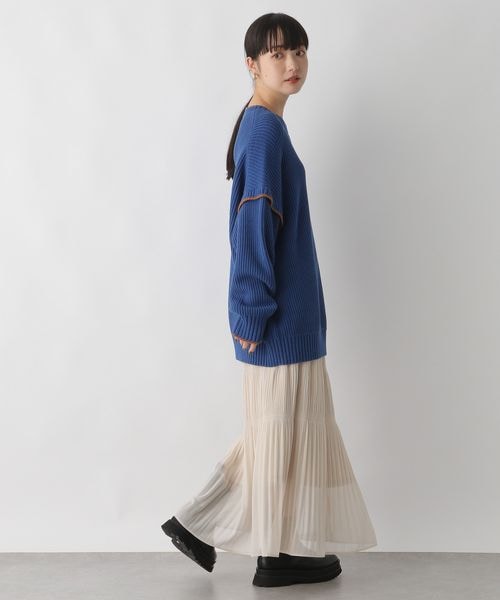 LOWRYS FARM（ローリーズファーム）の「シャーリングＩラインスカート（スカート・レディース・アイボリー08/ブラック09/ブルー82・F）」の5枚目の写真