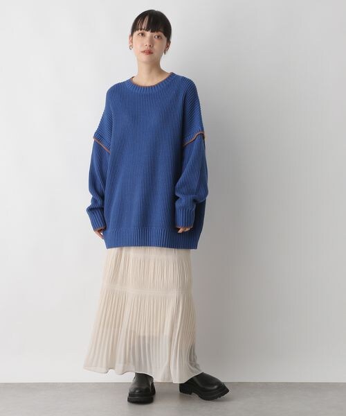 LOWRYS FARM（ローリーズファーム）の「シャーリングＩラインスカート（スカート・レディース・アイボリー08/ブラック09/ブルー82・F）」の4枚目の写真