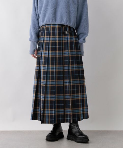 LOWRYS FARM（ローリーズファーム）の「チェックキルトスカート（スカート・レディース・ホワイト01/ブラウン55/ネイビー88・F）」の8枚目の写真
