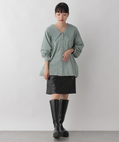 LOWRYS FARM（ローリーズファーム）の「フェイクレザーミニスカート（スカート・レディース・ブラック09・F）」の6枚目の写真