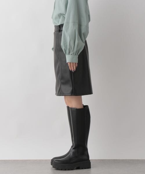 LOWRYS FARM（ローリーズファーム）の「フェイクレザーミニスカート（スカート・レディース・ブラック09・F）」の9枚目の写真