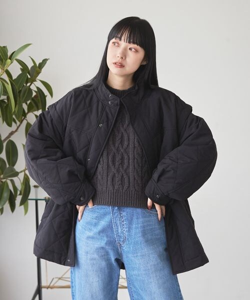 LOWRYS FARM（ローリーズファーム）の「２ＷＡＹキルトブルゾン（ジャケット/アウター・レディース・アイボリー08/ブラック09/ブラウン58・F）」の14枚目の写真