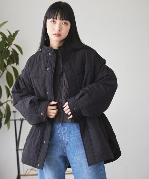 LOWRYS FARM（ローリーズファーム）の「２ＷＡＹキルトブルゾン（ジャケット/アウター・レディース・アイボリー08/ブラック09/ブラウン58・F）」の13枚目の写真