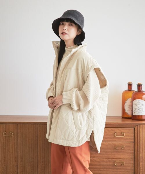 LOWRYS FARM（ローリーズファーム）の「２ＷＡＹキルトブルゾン（ジャケット/アウター・レディース・アイボリー08/ブラック09/ブラウン58・F）」の8枚目の写真