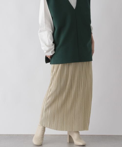 LOWRYS FARM(ローリーズファーム)の「ランダムプリーツタイトスカート(スカート・レディース・アイボリー08/ブラック09/ブラウン58/グリーン75・普通丈/ロング丈)」の1枚目の写真