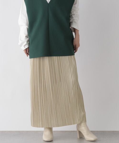 LOWRYS FARM(ローリーズファーム)の「ランダムプリーツタイトスカート(スカート・レディース・アイボリー08/ブラック09/ブラウン58/グリーン75・普通丈/ロング丈)」の6枚目の写真