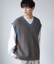 LOWRYS FARM（ローリーズファーム）の「レタードＶボリュームベスト（トップス・メンズ）」
