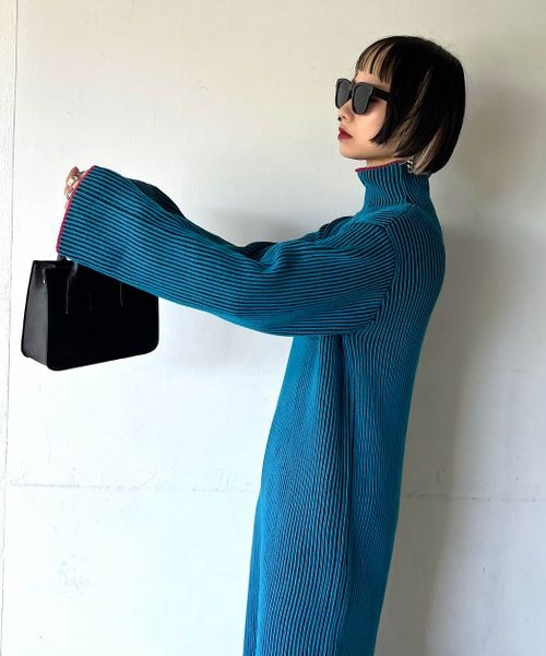 PAGEBOY（ページボーイ）の「ストライプリブニットワンピース（ワンピース/ドレス・レディース・モノトーン09/ベージュ系55/ターコイズ系79・F）」の13枚目の写真