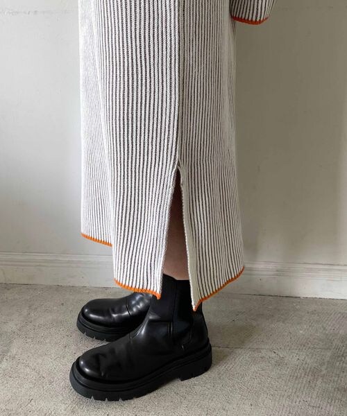 PAGEBOY（ページボーイ）の「ストライプリブニットワンピース（ワンピース/ドレス・レディース・モノトーン09/ベージュ系55/ターコイズ系79・F）」の21枚目の写真