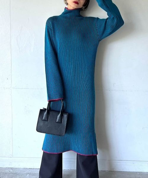 PAGEBOY（ページボーイ）の「ストライプリブニットワンピース（ワンピース/ドレス・レディース・モノトーン09/ベージュ系55/ターコイズ系79・F）」の12枚目の写真