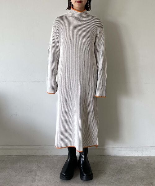 PAGEBOY（ページボーイ）の「ストライプリブニットワンピース（ワンピース/ドレス・レディース・モノトーン09/ベージュ系55/ターコイズ系79・F）」の16枚目の写真