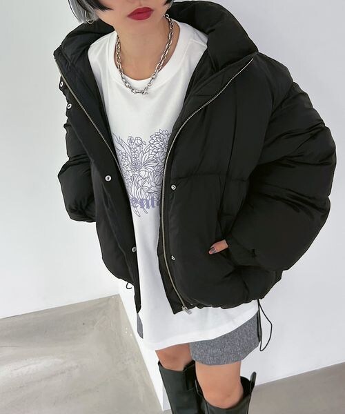 PAGEBOY（ページボーイ）の「エアサーマルブルゾン（ジャケット/アウター・レディース・ブラック09/グレージュ12/ブラウン58・F）」の4枚目の写真