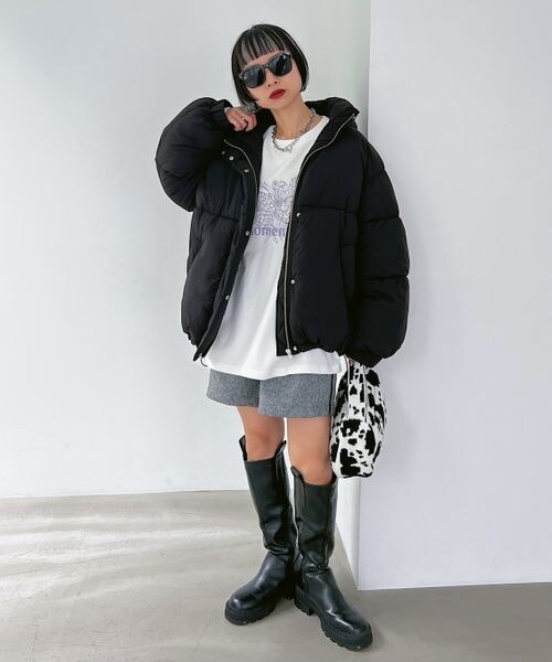 PAGEBOY（ページボーイ）の「エアサーマルブルゾン（ジャケット/アウター・レディース・ブラック09/グレージュ12/ブラウン58・F）」の8枚目の写真