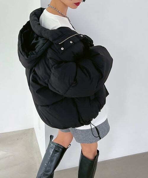 PAGEBOY（ページボーイ）の「エアサーマルブルゾン（ジャケット/アウター・レディース・ブラック09/グレージュ12/ブラウン58・F）」の5枚目の写真