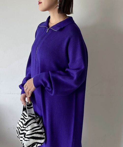 PAGEBOY（ページボーイ）の「ハイネックZIPニットワンピース（ワンピース/ドレス・レディース・ブラック09/ショコラ59/ペールブルー89・F）」の10枚目の写真