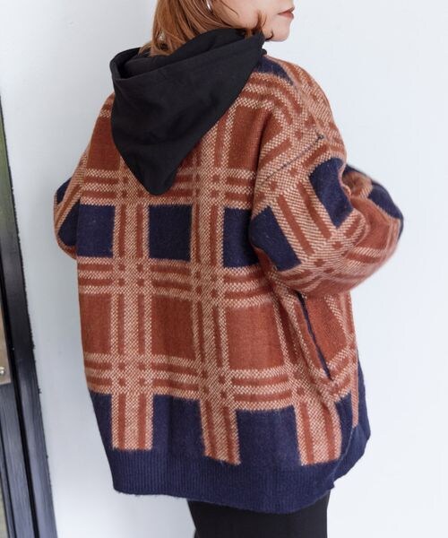 PAGEBOY（ページボーイ）の「アソートシャギーカーデ（トップス・メンズ・ブラウンチェック53/ブラウンアーガイル55/イエローチェック65/グリーンアーガイル75・FREE）」の13枚目の写真