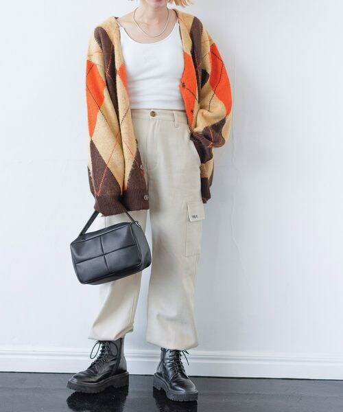 PAGEBOY（ページボーイ）の「アソートシャギーカーデ（トップス・メンズ・ブラウンチェック53/ブラウンアーガイル55/イエローチェック65/グリーンアーガイル75・FREE）」の20枚目の写真