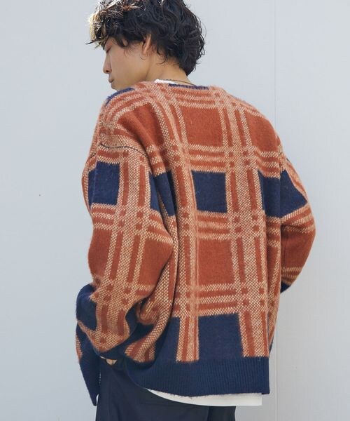PAGEBOY（ページボーイ）の「アソートシャギーカーデ（トップス・メンズ・ブラウンチェック53/ブラウンアーガイル55/イエローチェック65/グリーンアーガイル75・FREE）」の7枚目の写真
