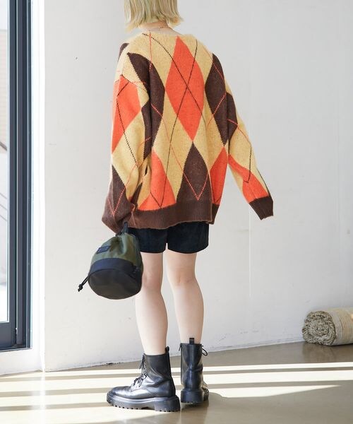 PAGEBOY（ページボーイ）の「アソートシャギーカーデ（トップス・メンズ・ブラウンチェック53/ブラウンアーガイル55/イエローチェック65/グリーンアーガイル75・FREE）」の19枚目の写真