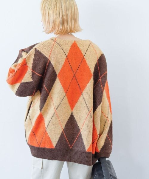 PAGEBOY（ページボーイ）の「アソートシャギーカーデ（トップス・メンズ・ブラウンチェック53/ブラウンアーガイル55/イエローチェック65/グリーンアーガイル75・FREE）」の21枚目の写真