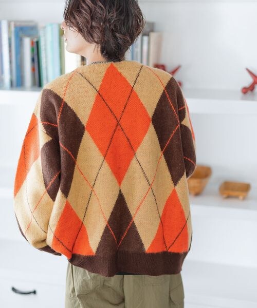 PAGEBOY（ページボーイ）の「アソートシャギーカーデ（トップス・メンズ・ブラウンチェック53/ブラウンアーガイル55/イエローチェック65/グリーンアーガイル75・FREE）」の16枚目の写真
