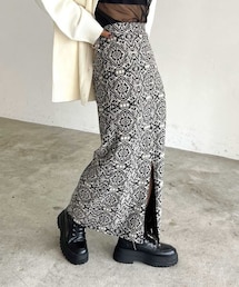 PAGEBOY | ダマスク柄ジャガードナロースカート(スカート)