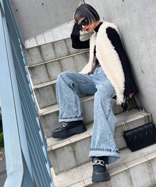 PAGEBOY(ページボーイ)の「カーリーファーベスト(ジャケット/アウター・レディース・オフホワイト05/ブラック09/グレージュ12・F)」の10枚目の写真