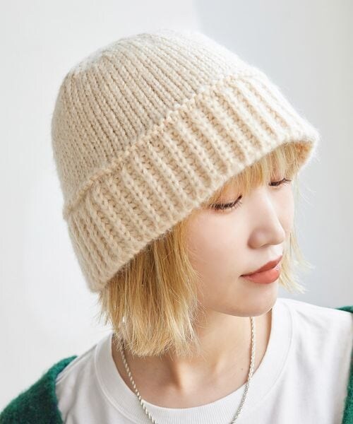 PAGEBOY（ページボーイ）の「ニットバケハ（帽子・レディース・ブラック09/クリーム62・FREE）」の2枚目の写真